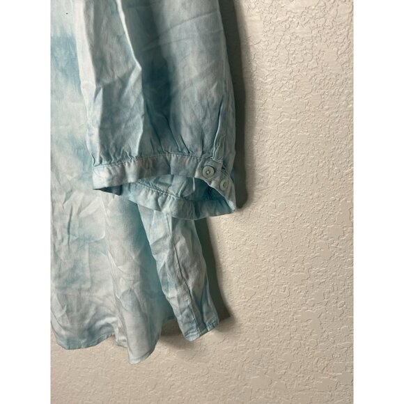 Torrid Indigo Blue Tie-dyed Peasant Top Shirt  Sz 4X 26W NWT Flowy - Picture 6 of 15